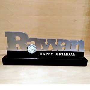 personalize acrylic name clock