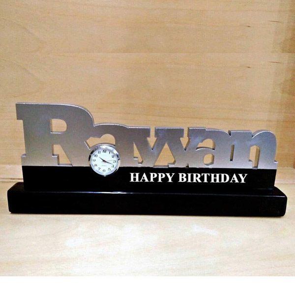 personalize acrylic name clock