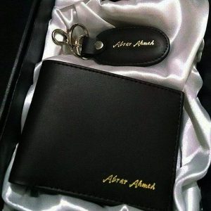 Men's Leather Wallet with Name