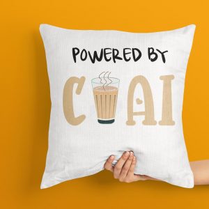 Power by Chai Cushion, Power by Tea Cushion, Tea Lover, Tea Craze Cushion