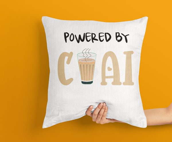 Power by Chai Cushion, Power by Tea Cushion, Tea Lover, Tea Craze Cushion