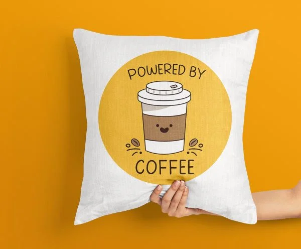 Power by Coffee Cushion, Coffee Lover, Coffee Craze Cushion