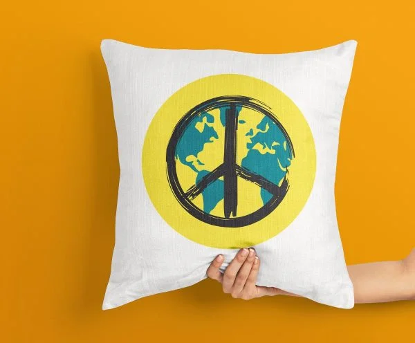World Peace Logo Cushion, World Peace Symbol Cushion