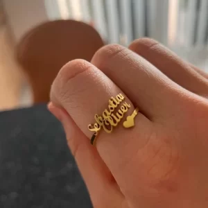 Heart Name Ring